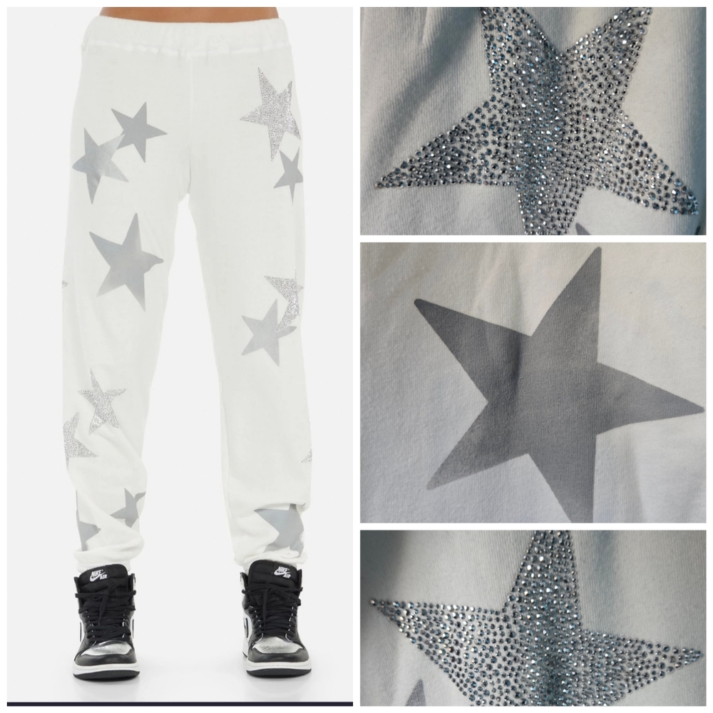 Lauren Moshi Crystal Gia Multi Stars sweatpants